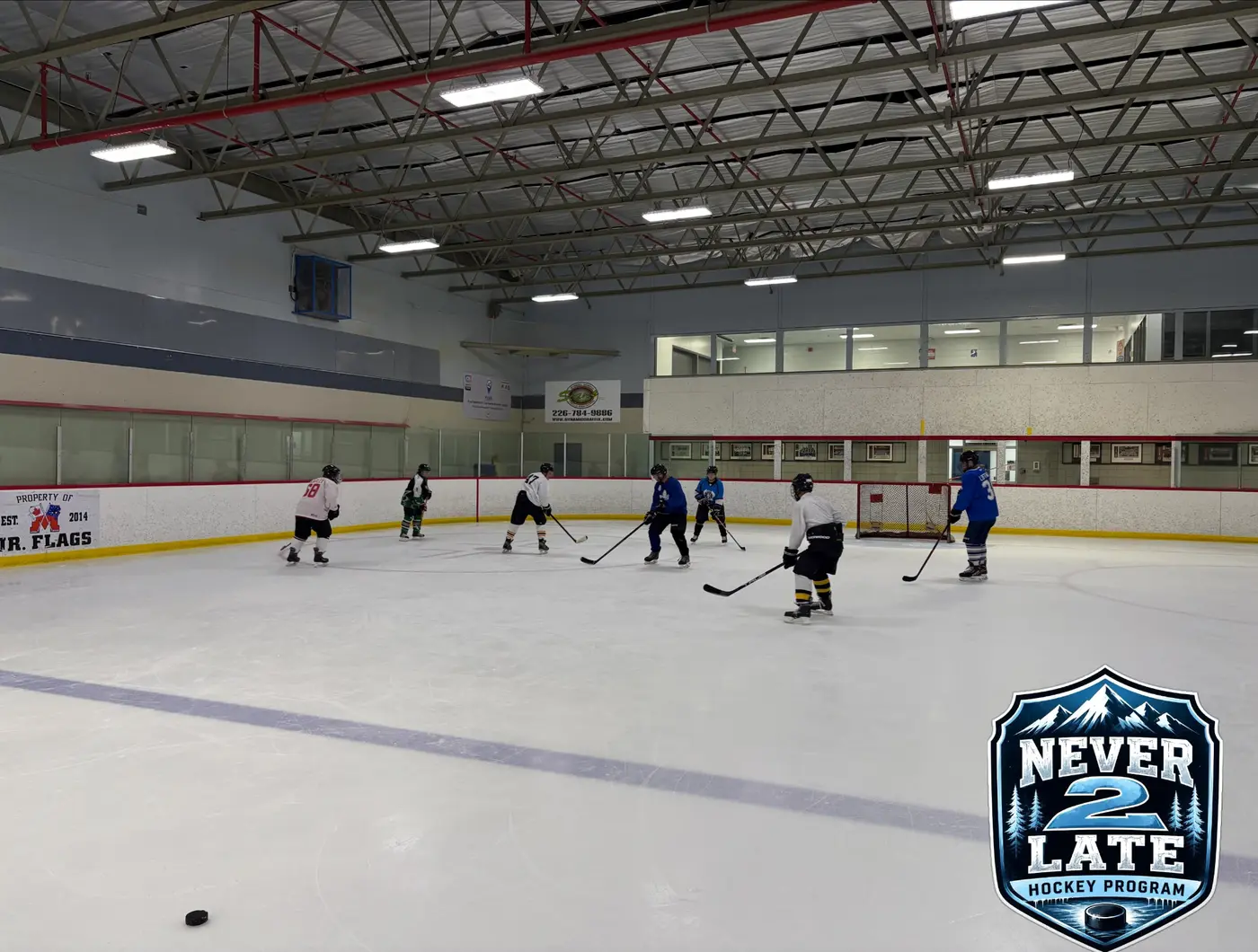 Wide view of a hockey practice