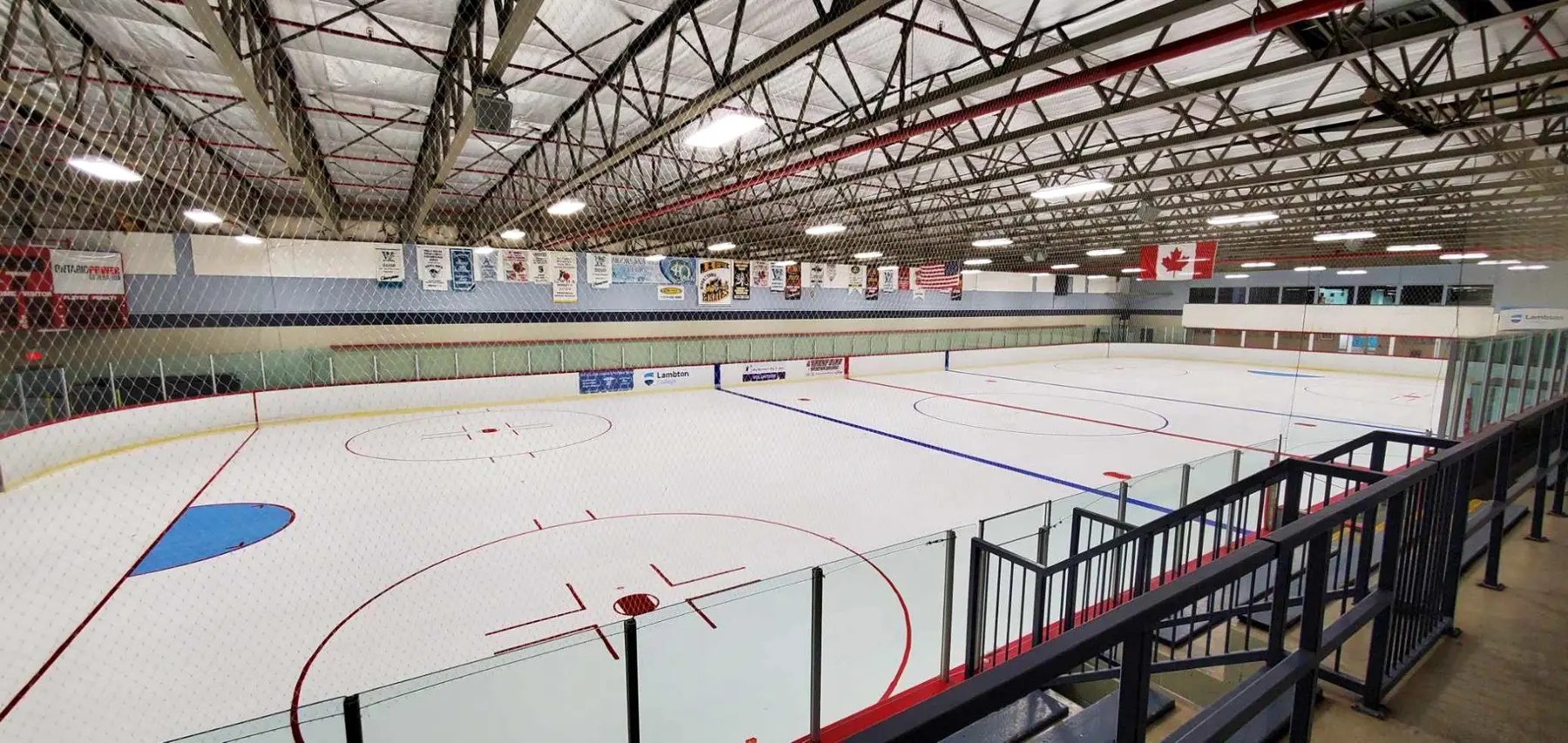 An indoor hockey rink
