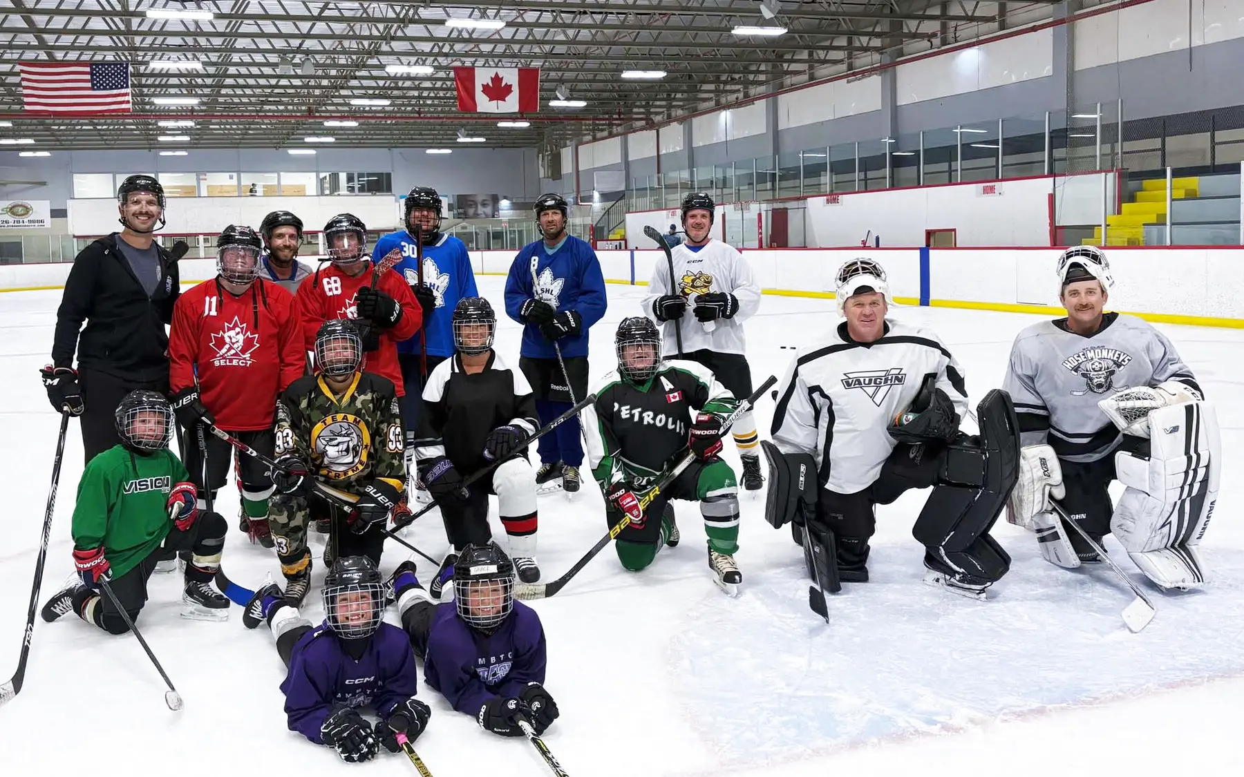 Never 2 Late Hockey participants together on the ice